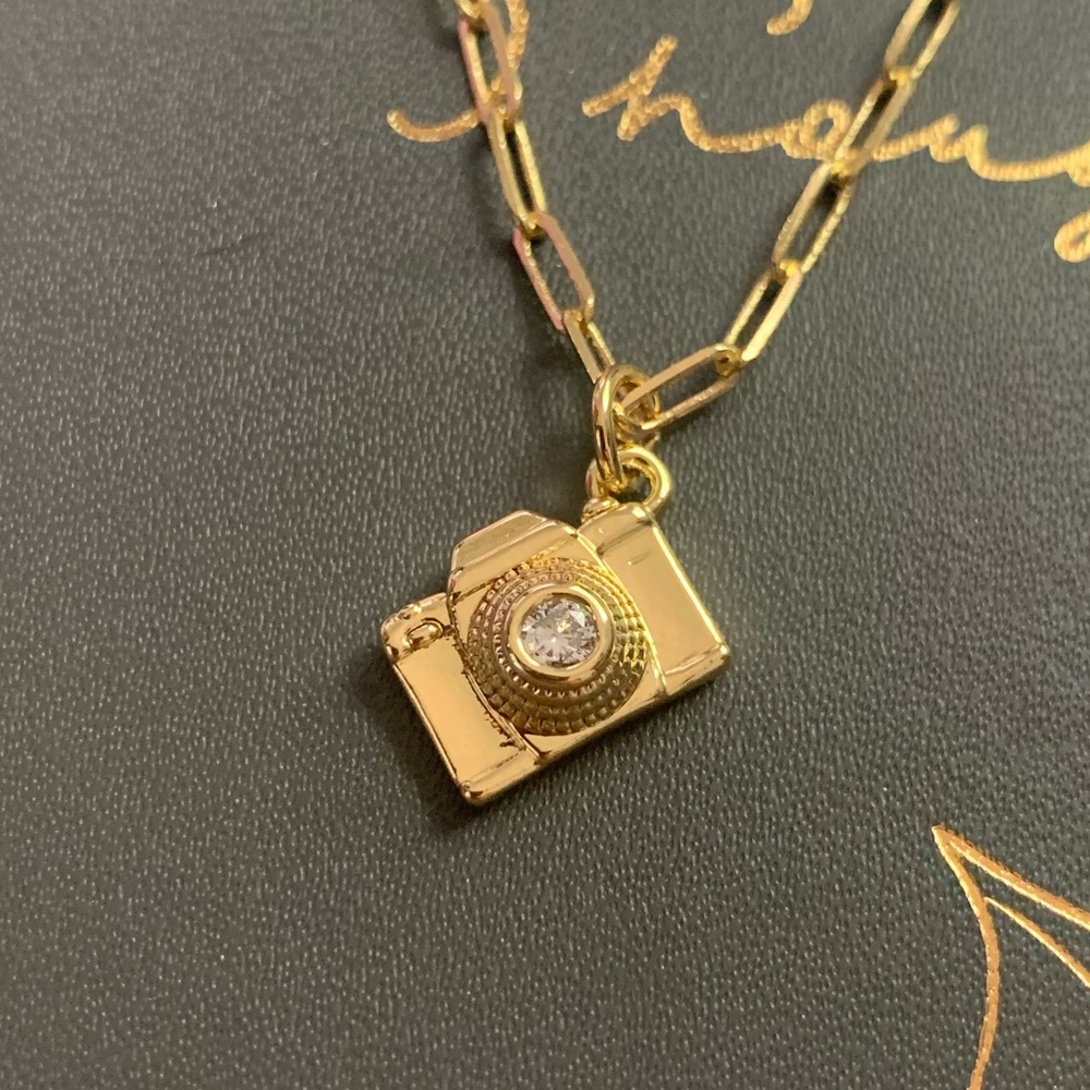 Tiny Memories Golden Camera Necklace